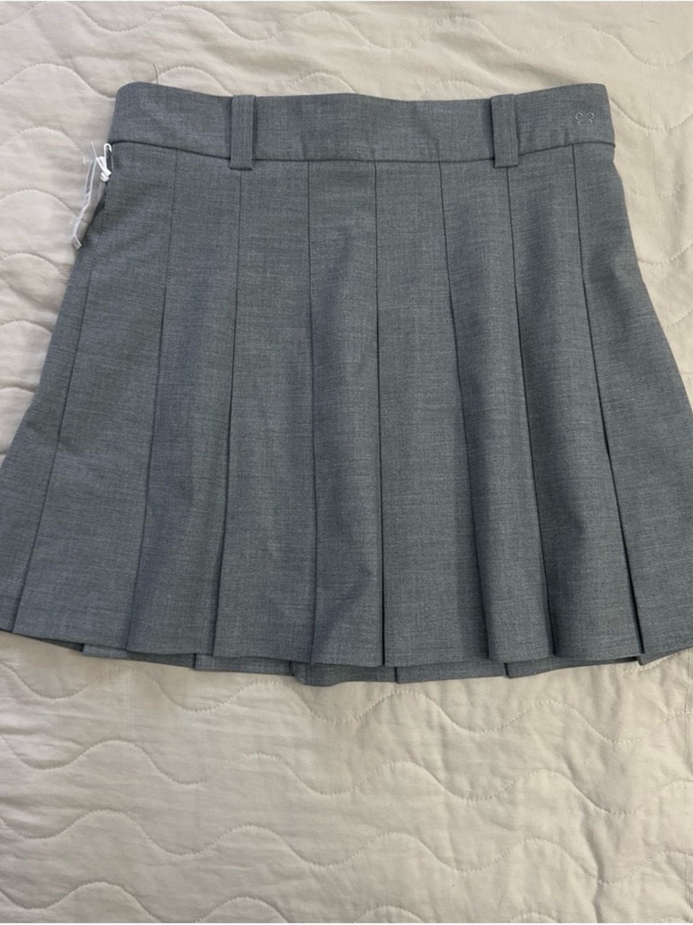 Sunday Best Pleated Mini Skirt in Heather Gray
